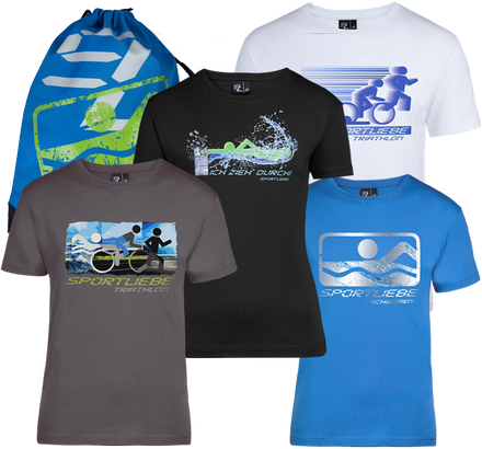 Die Shirts von SPORTLIEBE sind fair produziert setzen die Sportarten Schwimmen und Triathlon in Szene!